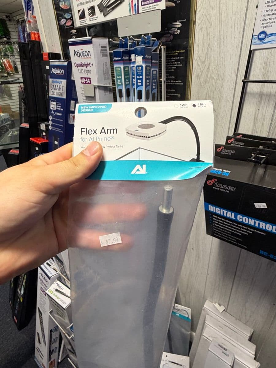 Flex Arm for AI Prime LED light, 18-inch, New Improved Design — for rimless tanks at Sea Cave Inc.