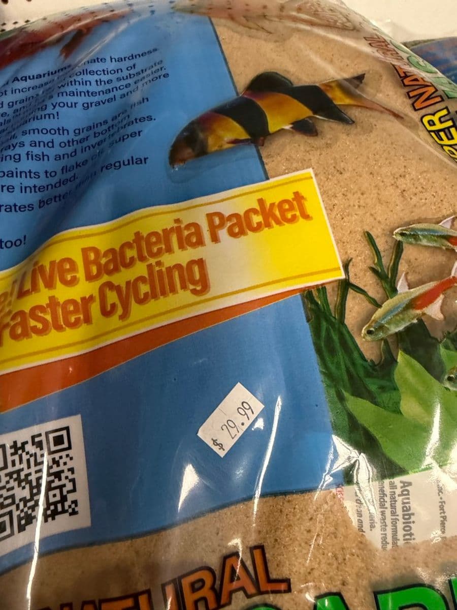 Natural aquarium sand/substrate with live bacteria packet for faster cycling at Sea Cave Inc.