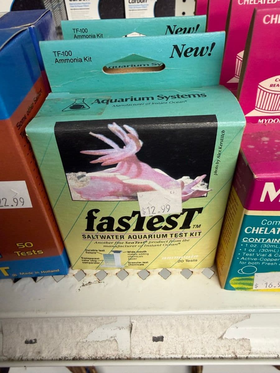 Aquarium Systems FasTest Saltwater Aquarium Ammonia Test Kit (TF-100, 20 tests) at Sea Cave Inc.