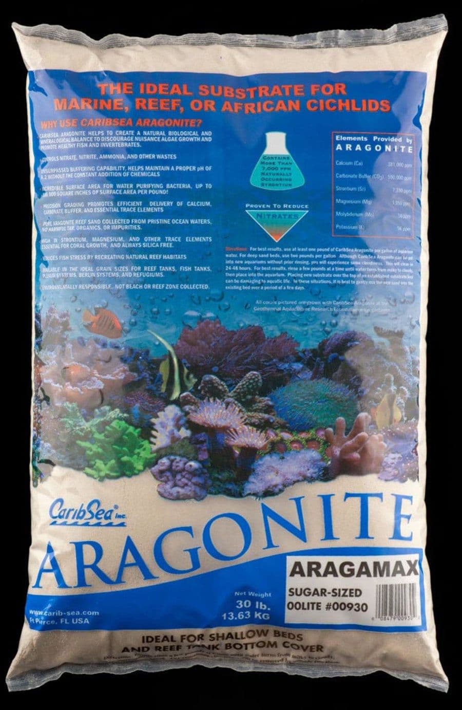 CaribSea Aragonite Sugar-Size Sand 30 lb