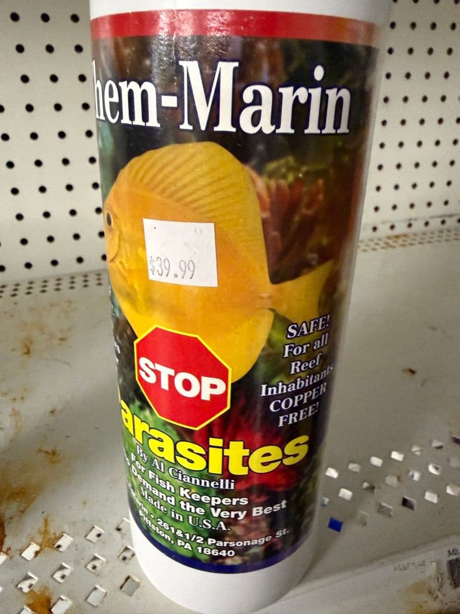 Chem-Marin Stop Parasites reef-safe antiparasitic treatment at Sea Cave Inc.