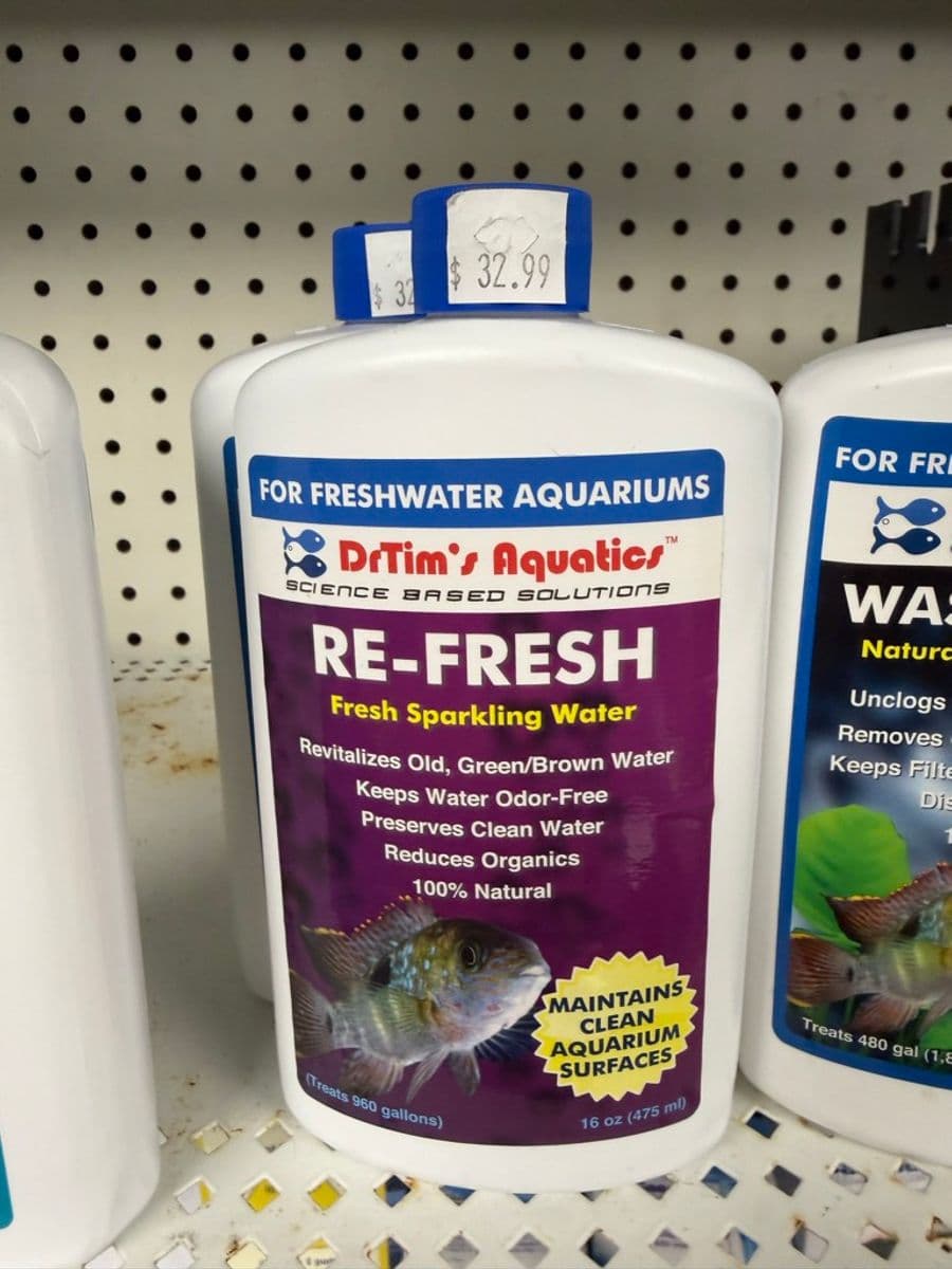 DrTim's Aquatics Re-Fresh Fresh Sparkling Water 16 oz (475 ml) — treats 960 gallons at Sea Cave Inc.