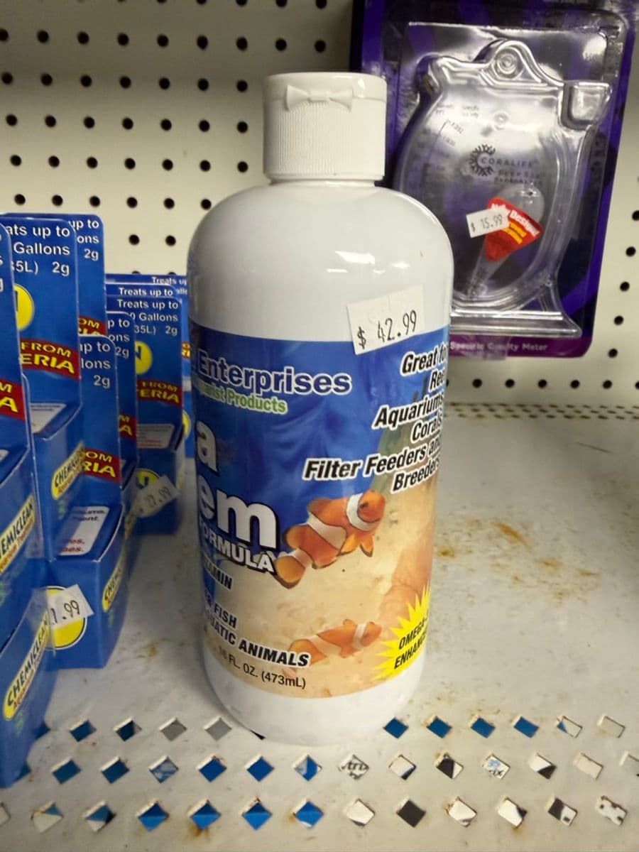 Aquarium vitamin/supplement formula for fish, corals, filter feeders & breeders – 16 fl oz (473mL) at Sea Cave Inc.