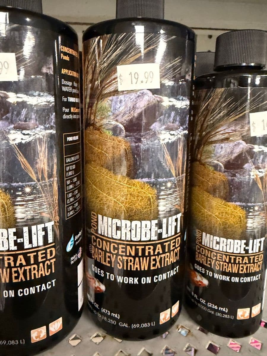 Microbe-Lift Pond Concentrated Barley Straw Extract (16 oz / 8 oz sizes visible) at Sea Cave Inc.