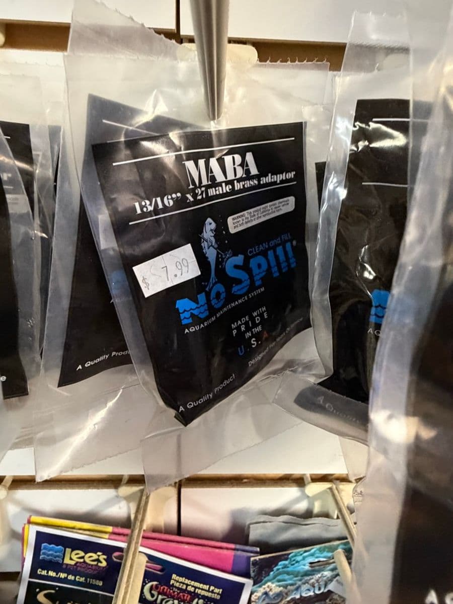 No Spill MABA 13/16" x 27 Male Brass Adaptor at Sea Cave Inc.