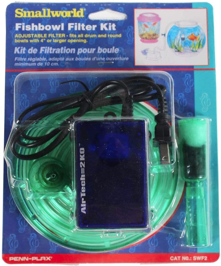 Penn-Plax Smallworld Fishbowl Filter Kit w/ Air Pump at Sea Cave Inc.