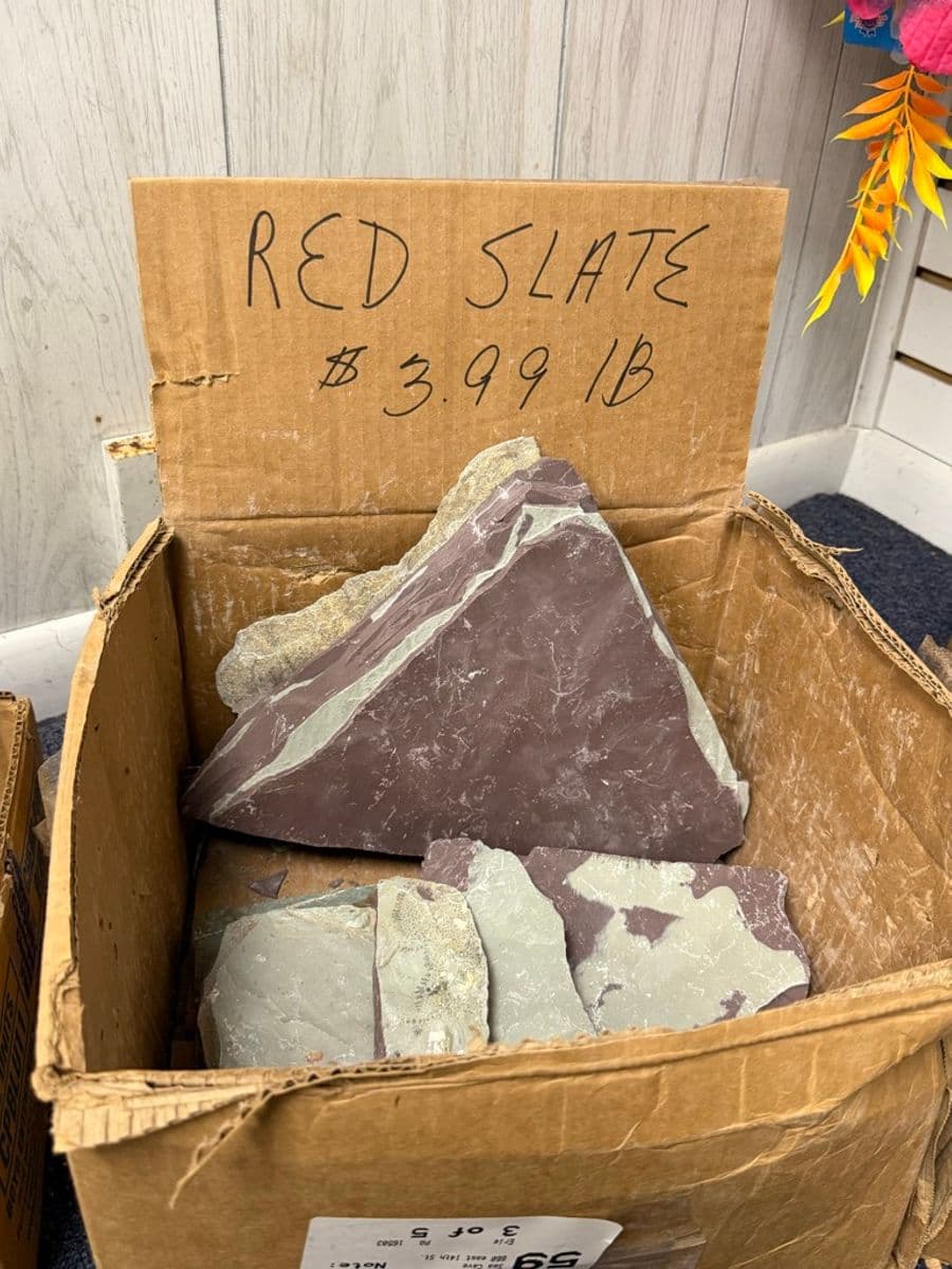 Red Slate natural aquarium/aquascape rock, sold by the pound at Sea Cave Inc.