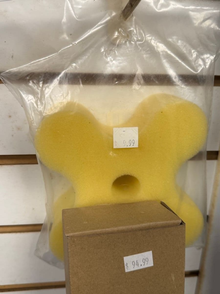 Aquarium sponge filter / foam filter media (large, cross/bone-shaped) at Sea Cave Inc.