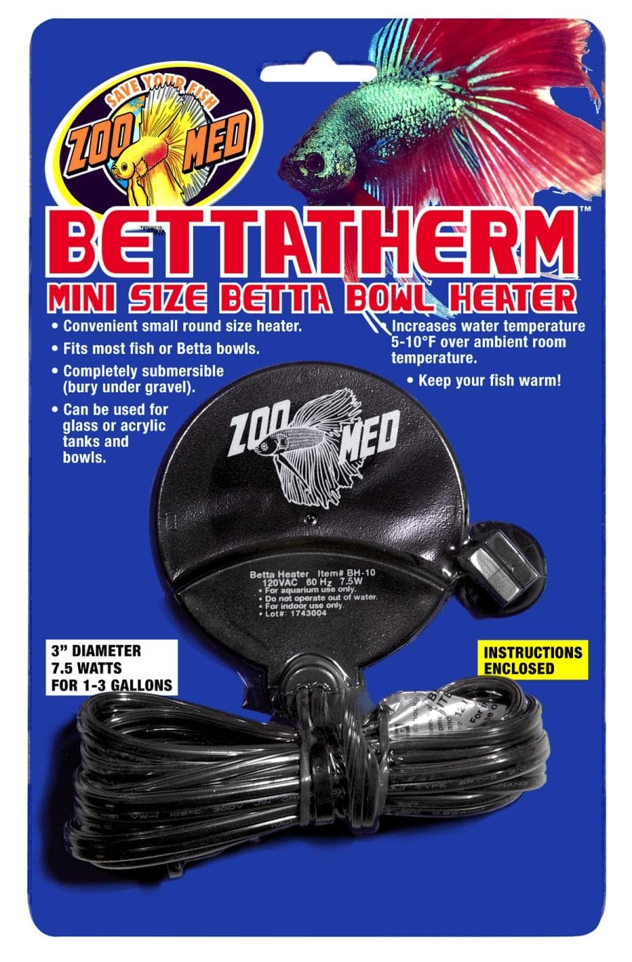 Zoo Med BettaTherm Mini Betta Heater (7.5W) at Sea Cave Inc.