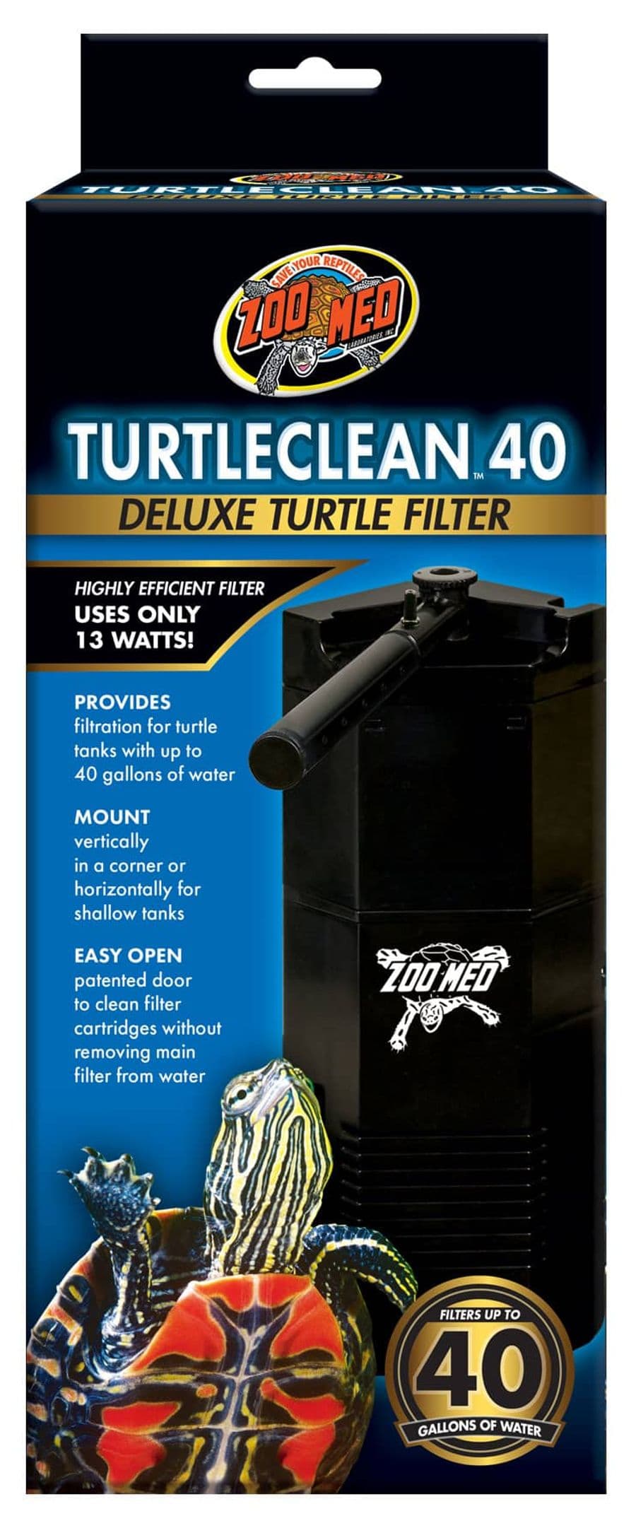 Zoo Med TurtleClean 40 Deluxe Turtle Filter at Sea Cave Inc.